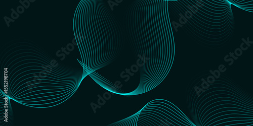 Abstract blue wave background with flowing lines and futuristic design