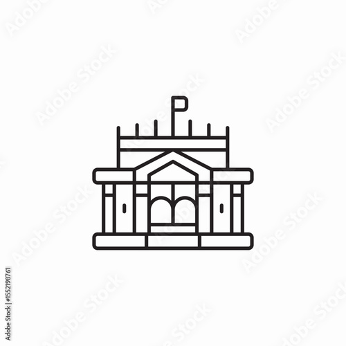 embassy building icon sign vector