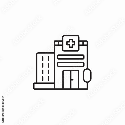 hospital building icon sign vector