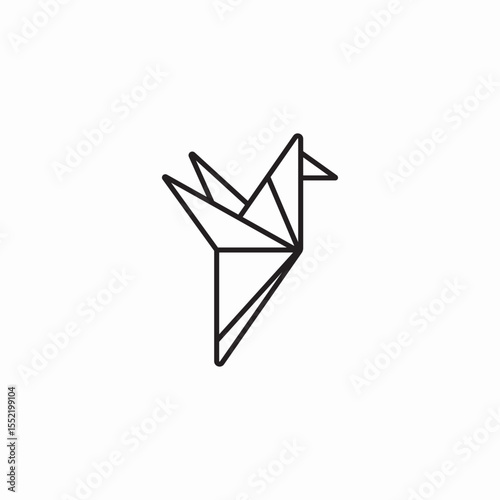 origami bird icon sign vector