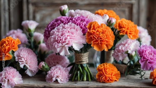 Wallpaper Mural Beautiful wedding with vibrant carnation flowers and blank space for text Torontodigital.ca