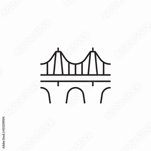 river bridge icon sign vector