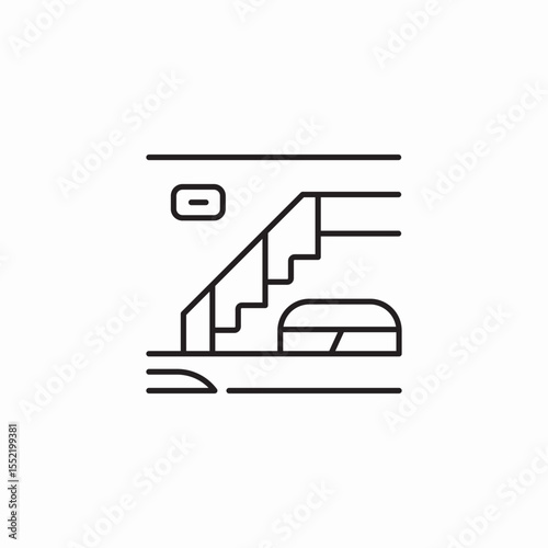 station stairs icon sign vector