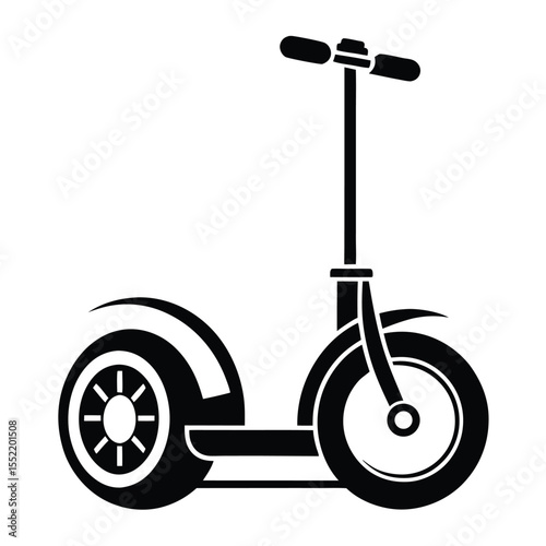 Black Electric Scooter Silhouette Illustration Modern Urban Transportation Vehicle Icon Design