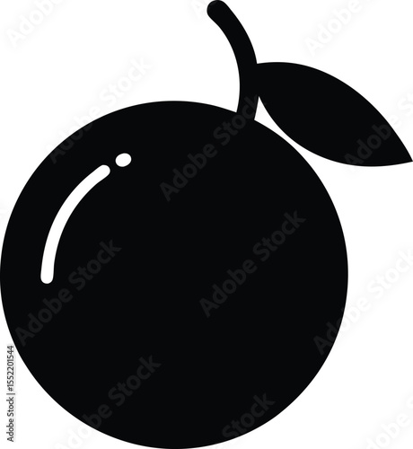 Fresh Juicy Orange Fruit Icon  Vector Graphic for Websites, Apps, and Designs.  Perfect for Healthy Eating and Citrus Themes.
