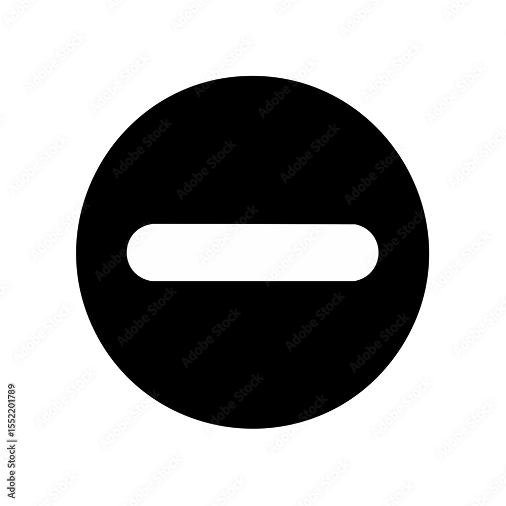 Minimalist White Minus Symbol on Black Background - Subtraction Concept Minimalist White Minus Symbol on Black Background - Subtraction Concept