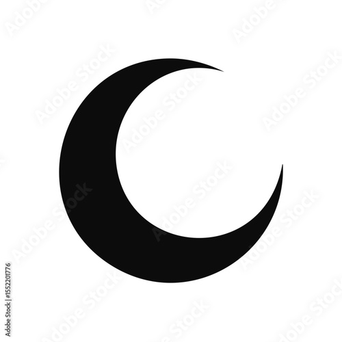 Crescent Moon in a Dark Night Sky Lunar Phase Celestial Crescent Shape Moon Graphic