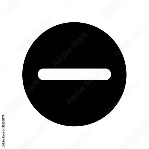 Horizontal white bar or line with rounded edges against solid black background in simple design