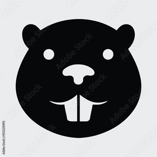 Silhouette beaver face graphic icon animal symbol Vector illustration