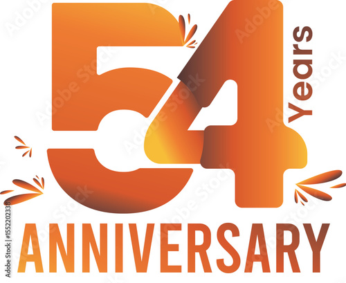 Number 54 logo icon design, anniversary 54 Logo