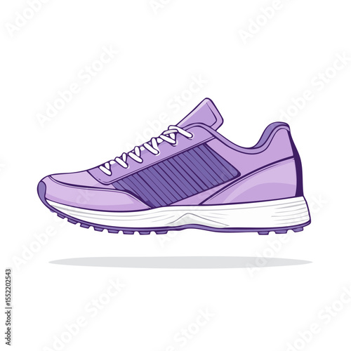 Isolated Lavender Athletic Shoe Illustration Single Running Trainer for Fitness Activities Light Sports Equipment for Health and Exercise on Black