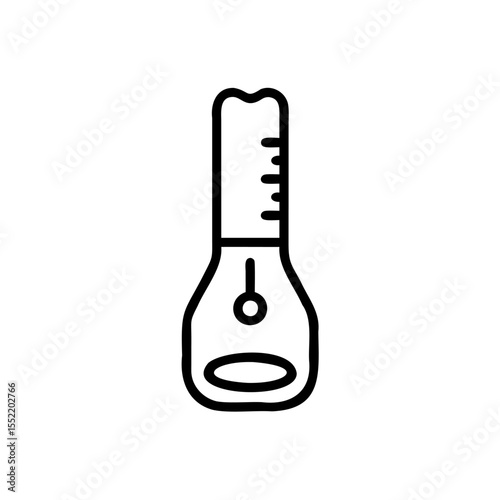 Handdrawn Line Art Laboratory Measuring Cylinder Icon vector