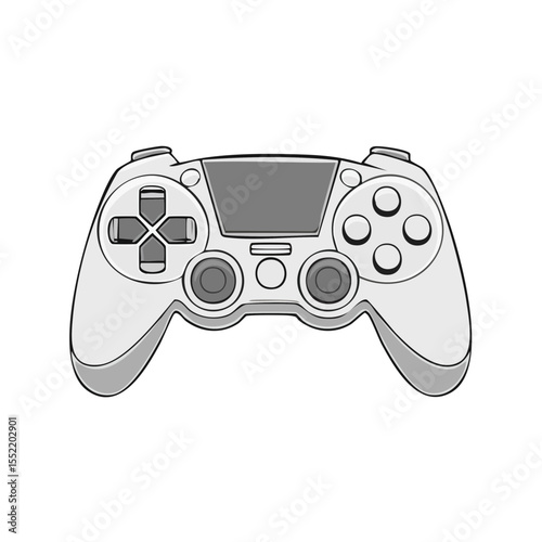 Gamepad Illustration with Black Background for Interactive Gaming Entertainment