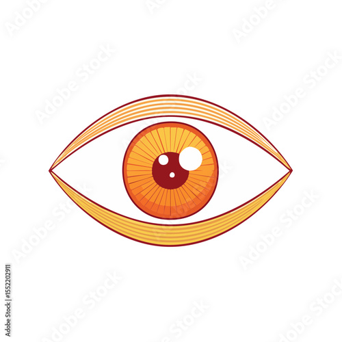 Abstract Orange Eye Illustration with Black Background Vision Insight and Perception
