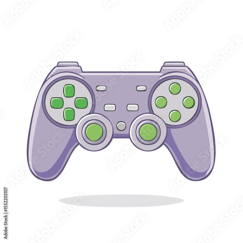 Stylized video game controller on black background featuring green and grey color scheme for leisure and recreation activities