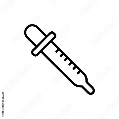 Handdrawn Lineart Pipette Laboratory Science Icon dropper
