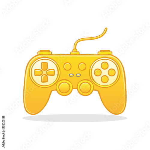 Golden Joystick Illustration for Entertainment and Gaming Visuals  Retro Style Controller Icon for Interactive Media and Virtual Experiences