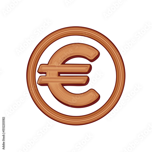 Stylized Euro Currency Sign with Circular Lines, Isolated on Black