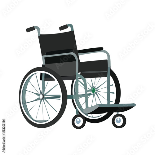 Black and Teal Wheelchair Illustration on Black Background