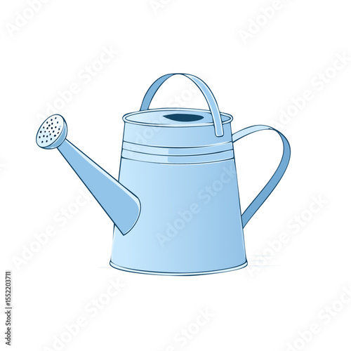 Light Blue Watering Can Illustration for Gardening and Outdoor Water Application