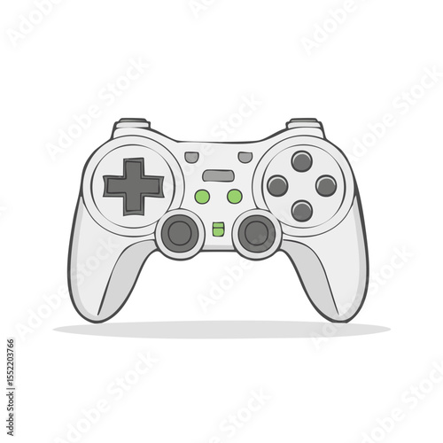 Cartoon Video Game Controller Isolated on Black, Fun Illustration of Gaming Equipment, Simple Design for Entertainment