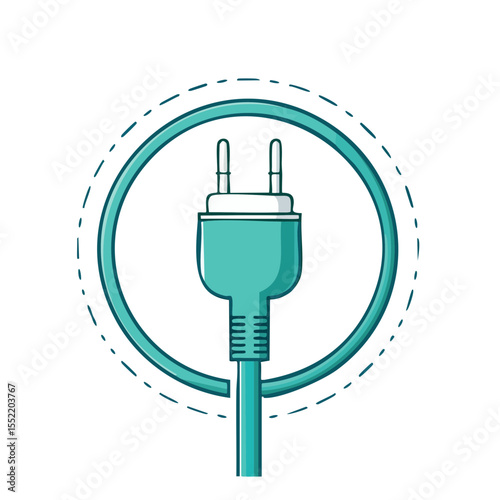 Electric Plug in Round Frame Symbolizing Green Energy and Sustainable Power Sources on Dark Background Eco Friendly Future Icon