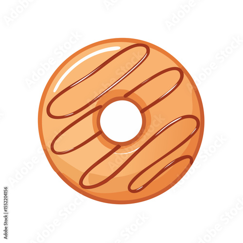 Delicious Donut with Chocolate Drizzle on Top Tasty Treat Sweet Confection Freshly Baked Doughnut