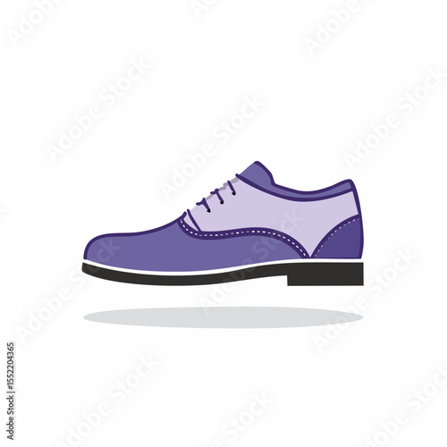 Classic lace-up dress shoe illustration in shades of purple on white background fashion footwear elegant formal wear style