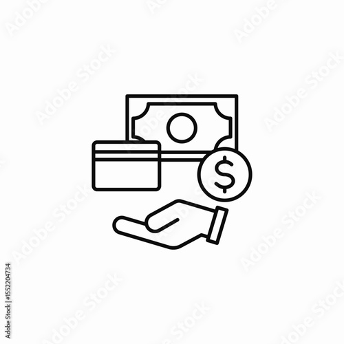card cash transactions icon sign vector