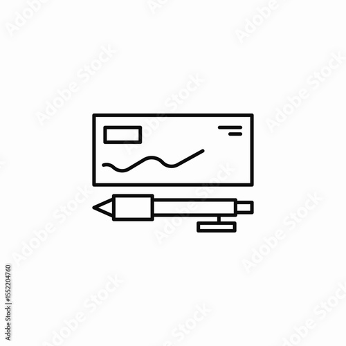 cheque signature icon sign vector