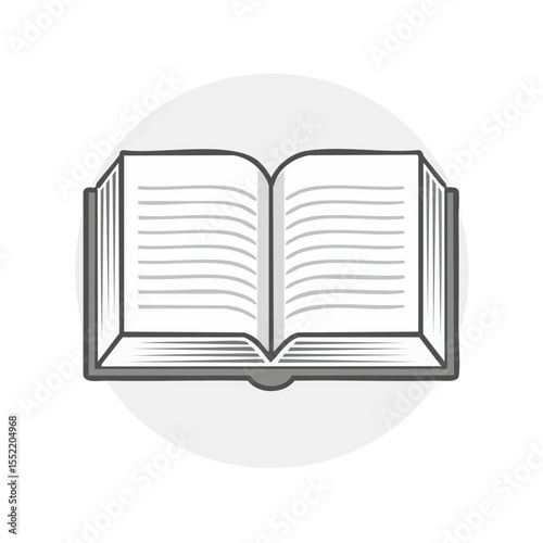 Illustration of Open Book with Blank Pages Ready for Knowledge and Education Concepts