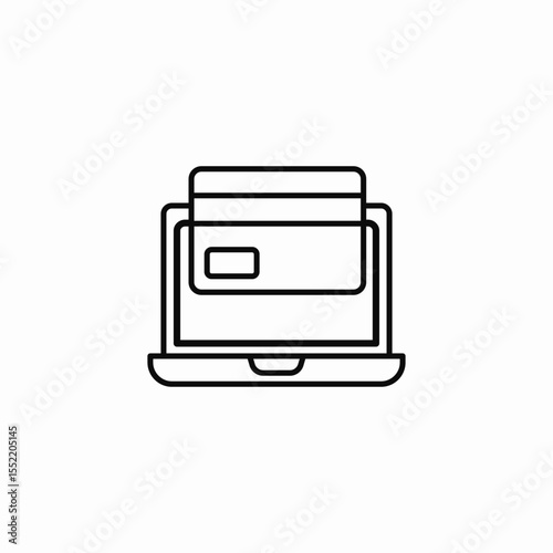 laptop card transactions icon sign vector