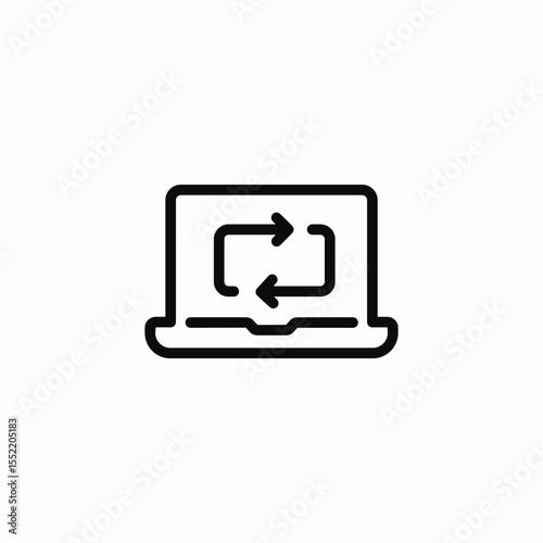 laptop flow icon sign vector