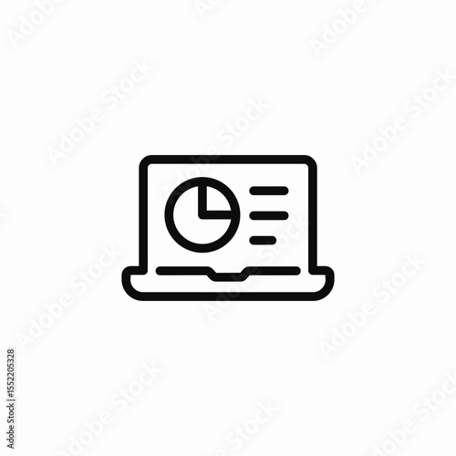 laptop statistics icon sign vector