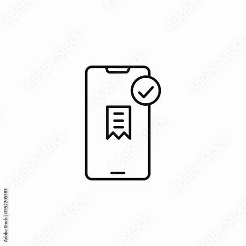 mobile receipt icon sign vector