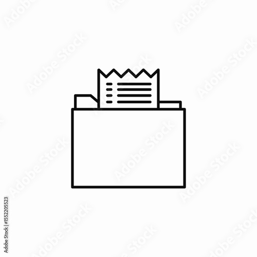 receipt folder icon sign vector