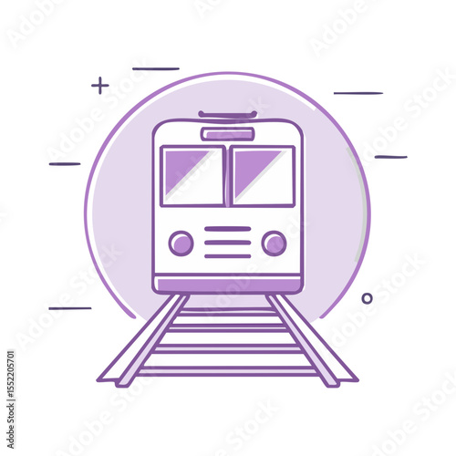 Modern Train Vector Illustration Public Transportation Railways Graphics Design Urban Commute Passenger Travel Railroads Icons Concept