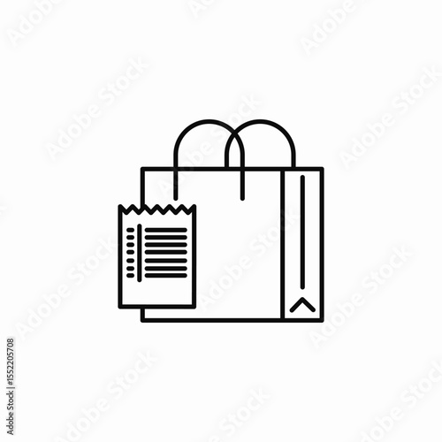 shopping receipt icon sign vector