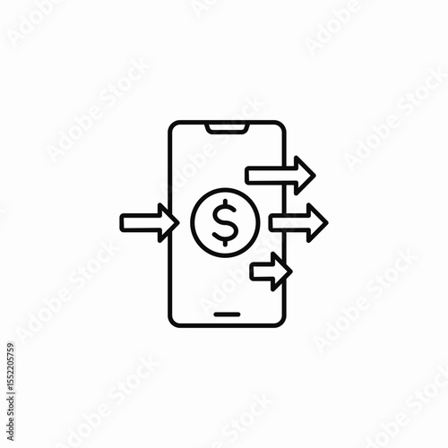 smartphone finances icon sign vector