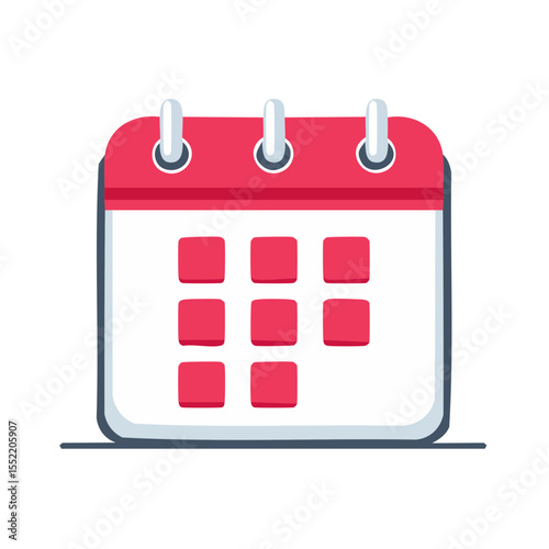 Stylized Calendar Icon with Pink and White Scheme Represents Planning and Schedules