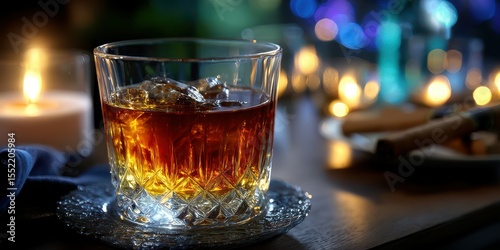 Warm evening gathering with a refreshing drink and soft lighting highlighting the atmosphere and company