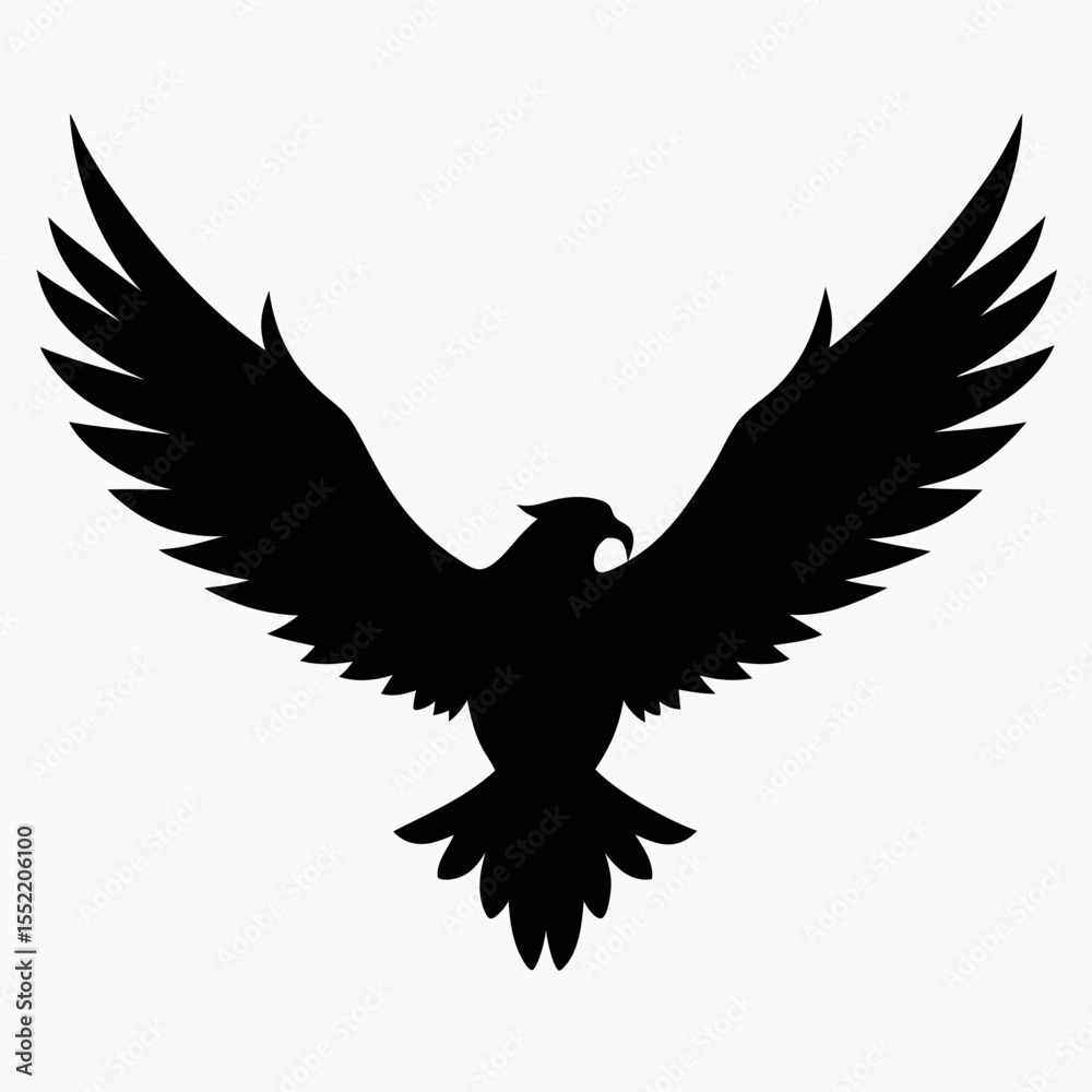 Obraz premium Majestic Eagle Silhouette Wings Spread Wide, Powerful Bird of Prey