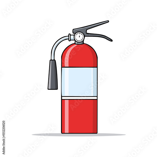 Red fire extinguisher illustration for safety and emergency preparedness on black backdrop