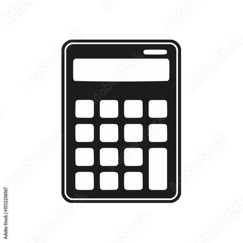 Calculator icon on black background for math, accounting, and finance themes