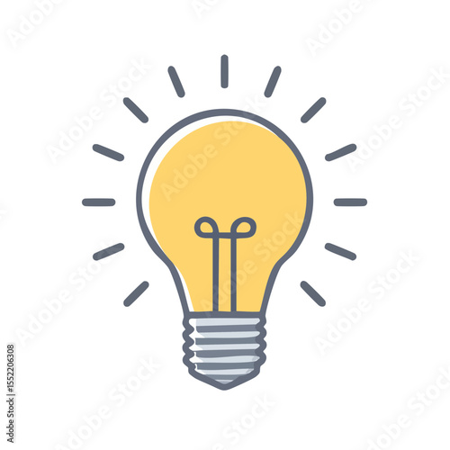 Illustration of a Glowing Lightbulb Symbolizing Ideas and Innovation Against Black Backdrop