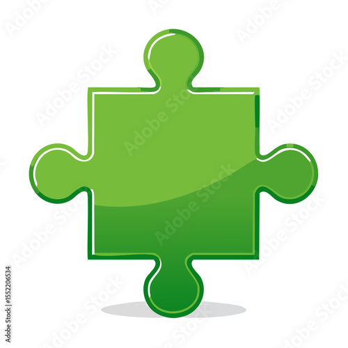 Green Puzzle Piece on Black Backdrop Symbolizing Connection, Solutions, Strategy, Problem Solving