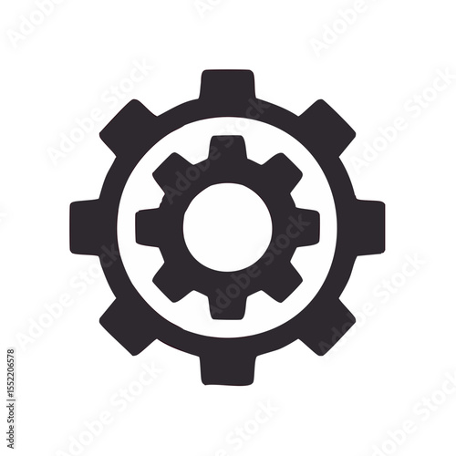 Gear wheels illustration on black, a symbol of industry, manufacturing, and engineering solutions.