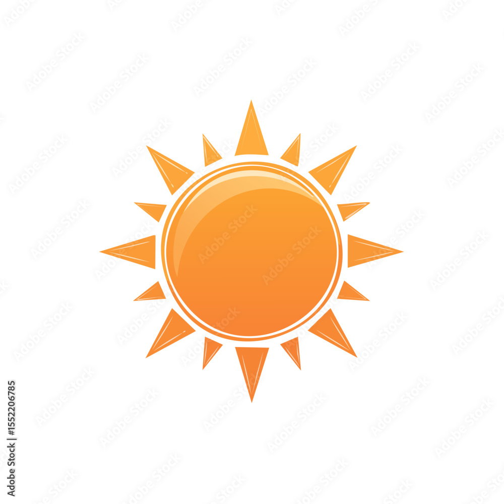 Bright orange sun vector illustration with jagged edge design on a dark background symbol of summer heat weather sunshine Bright orange sun vector illustration with jagged edge design on a dark background symbol of summer heat weather sunshine