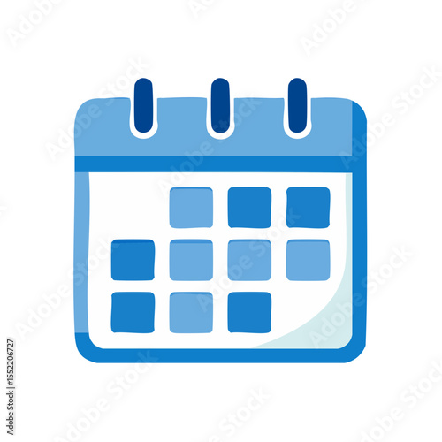 Blue Calendar Illustration with Square Grid for Schedule and Planning Organizer