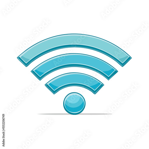 Wireless Network Icon Blue Wifi Symbol on Black Background Internet Technology
